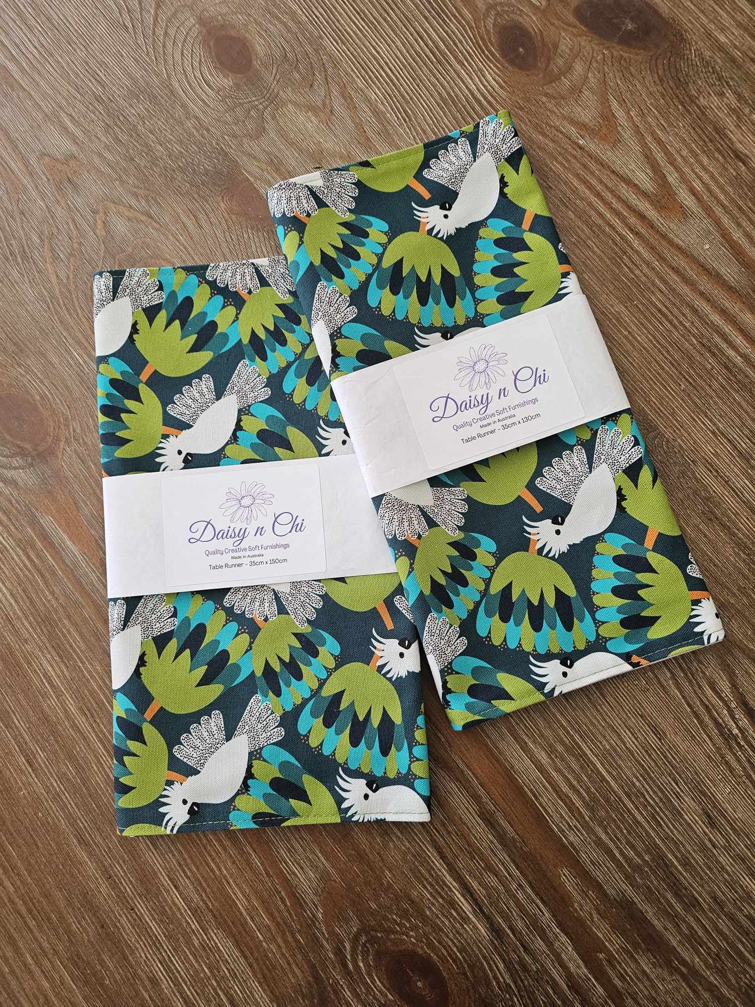 Cockatoo Print Table Runner