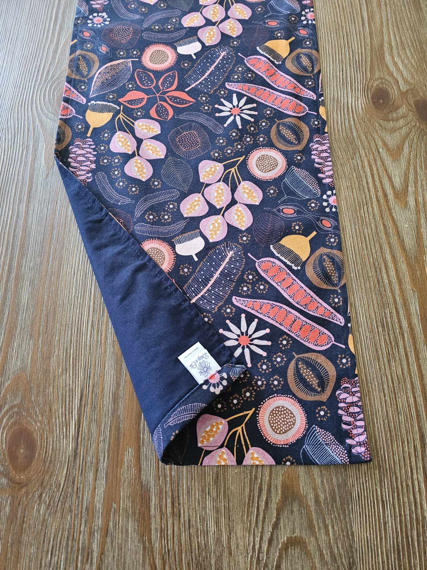 Native Pods on Navy Table Runner