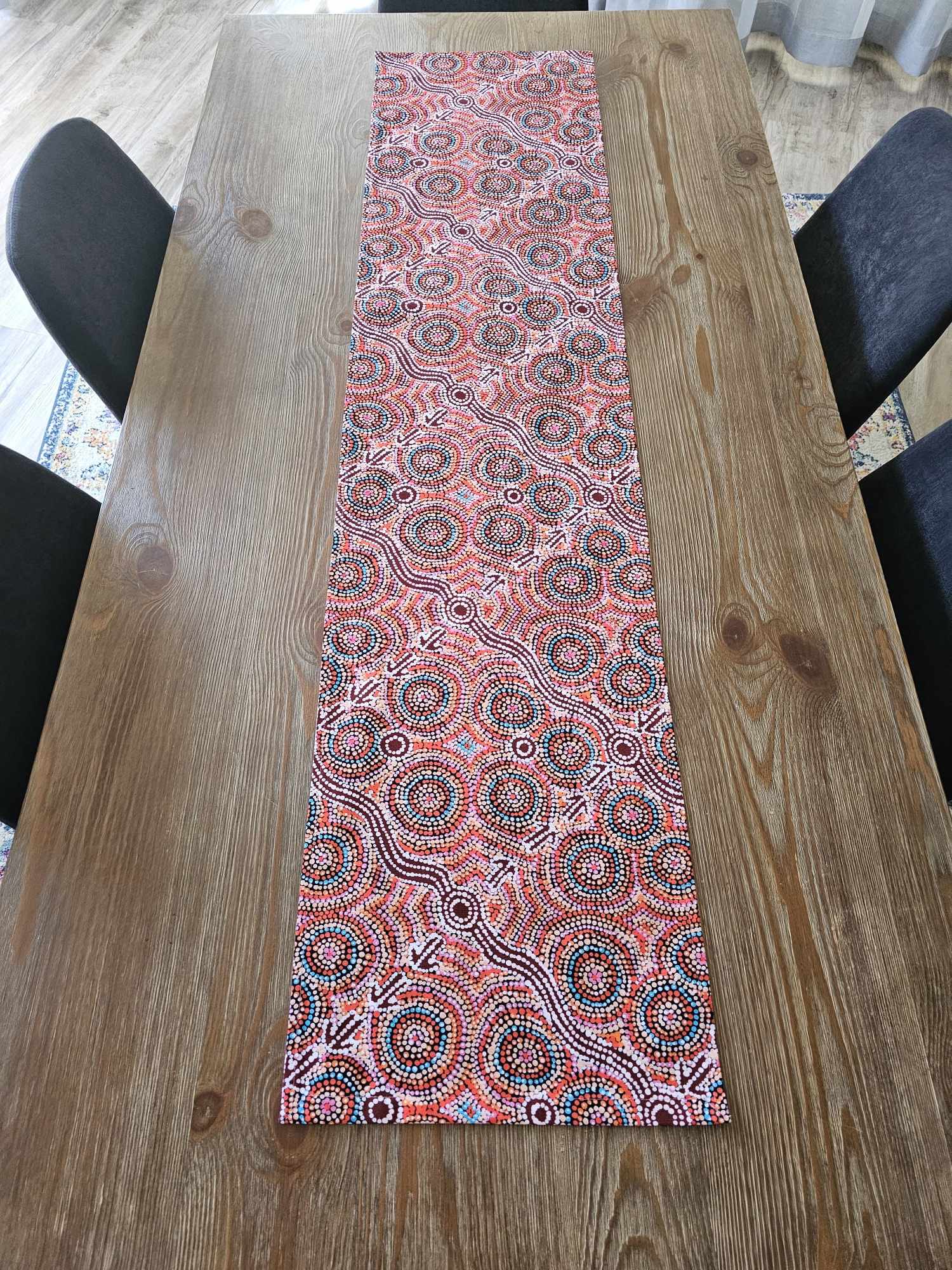 Indigenous Table Runner -  Warlu Kangaroo Dreaming
