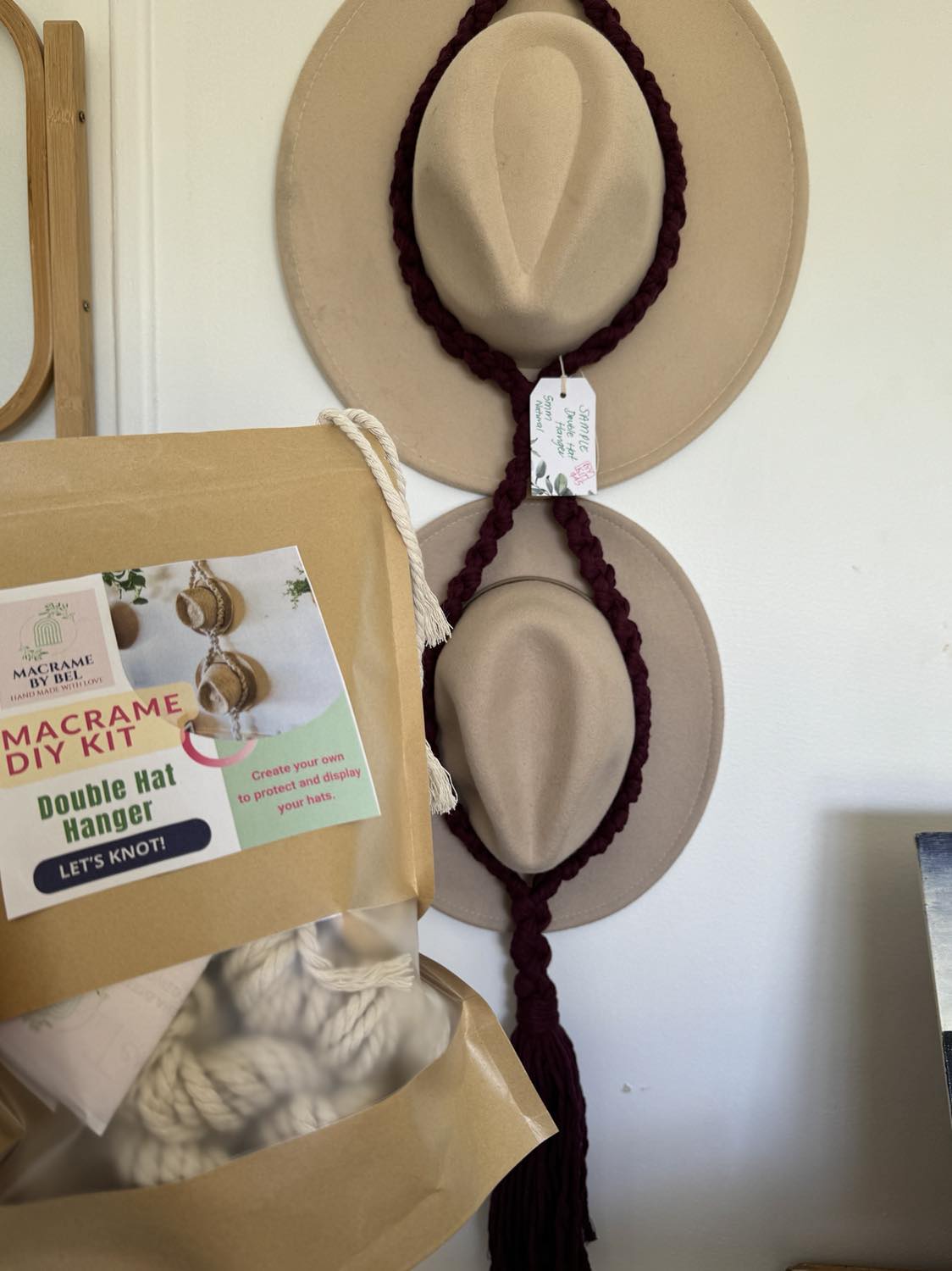 Macrame DIY Kit - Double Hat Hanger