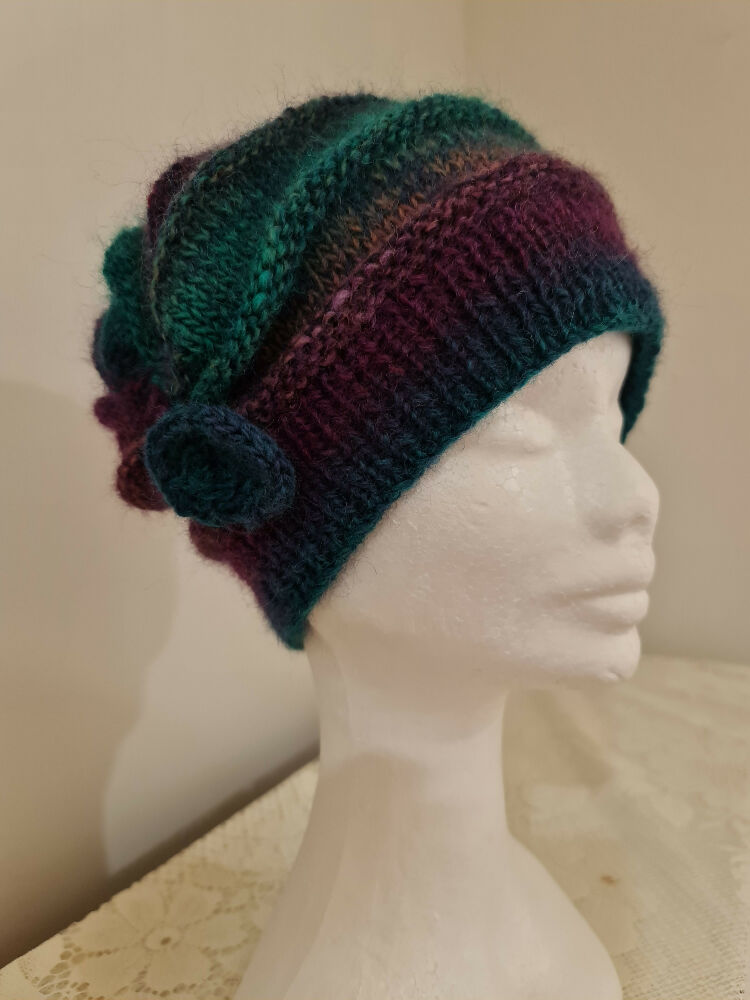 CLOCHE HAT purple & aqua (13)