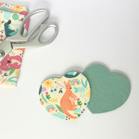 Magnetic Hearts| Fabric-Covered Hearts | Set of 2