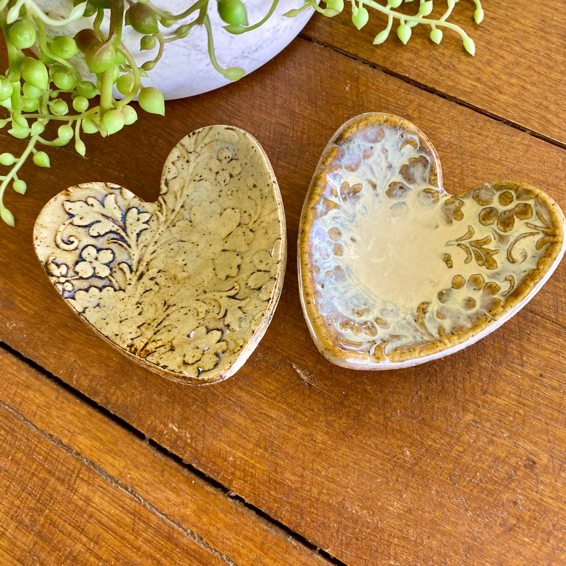 Petite Heart Shaped Jewellery Dish / Handmade Pottery