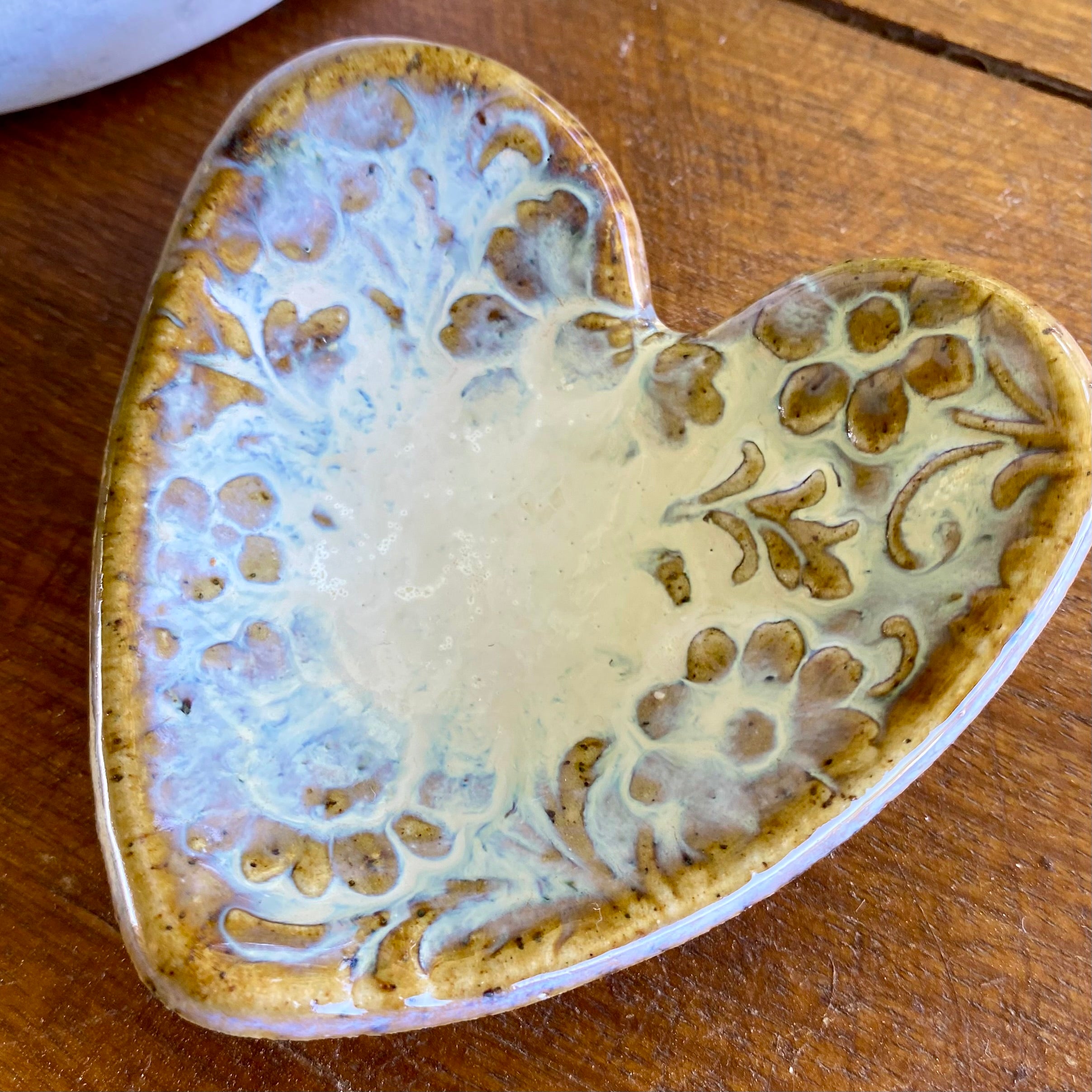 Petite Heart Shaped Jewellery Dish / Handmade Pottery