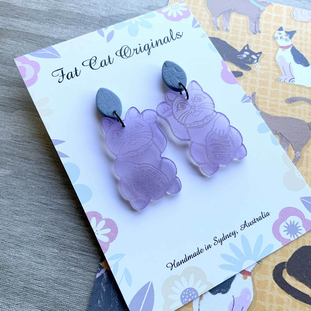 Earrings: Maneki-Neko Earrings