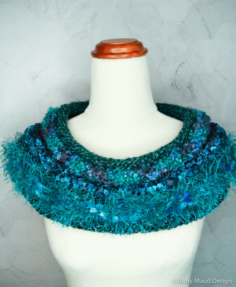 Jade Ocean Hand Knitted Cowl