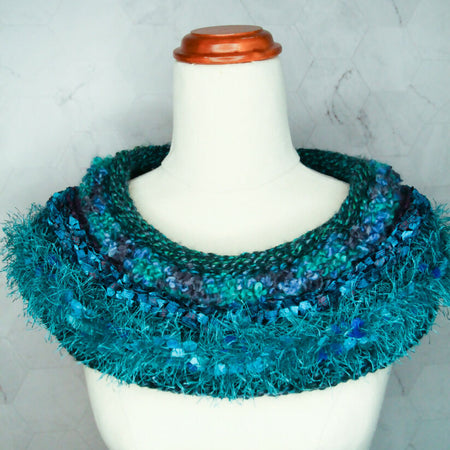 Jade Ocean Hand Knitted Cowl