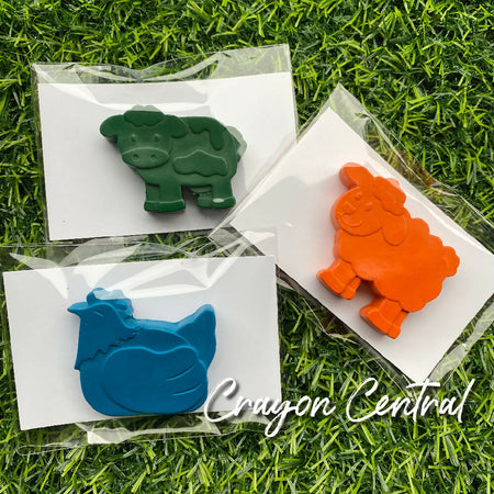 Farm Animal Themed Crayon Party Favours