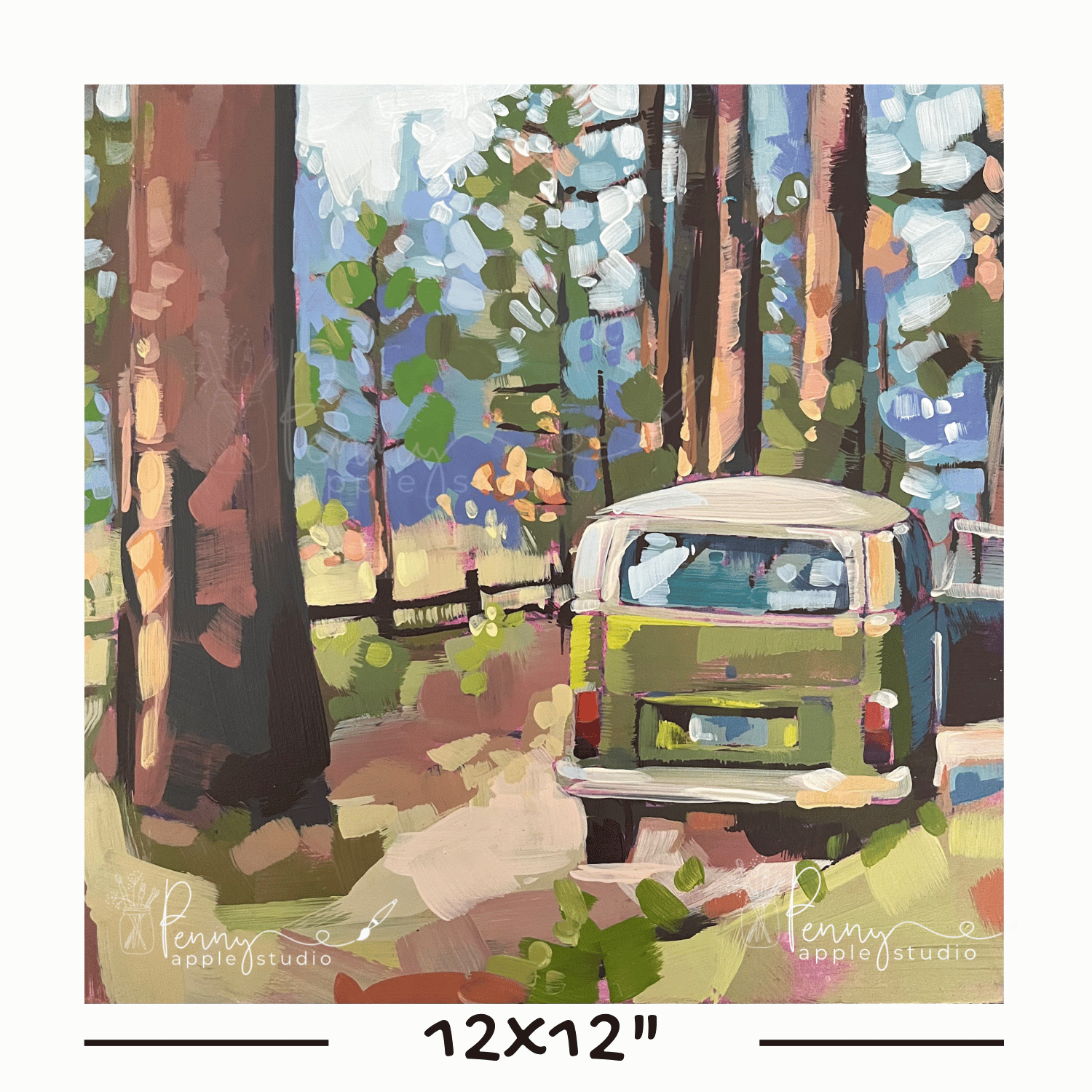 Unframed Expressive Square Art Print – Wanderlust