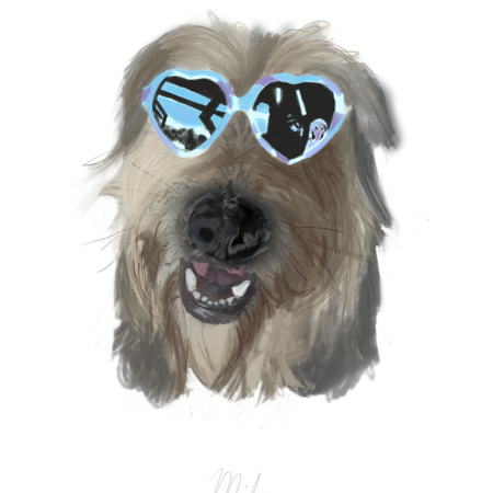 Fun dog Portrait digital download, you can personalise and print any size $30