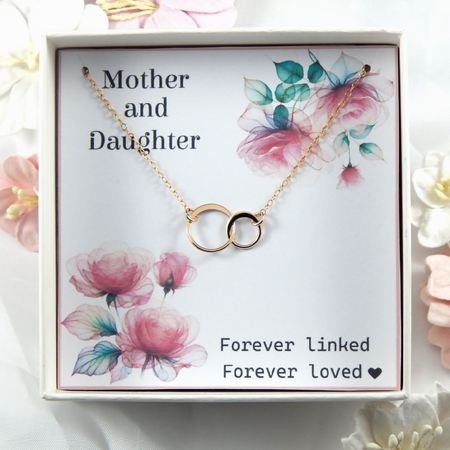 Gold Filled Interlocking Circles Necklace: Mother Gift