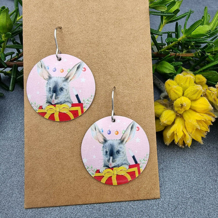 BILBY AUSSIE CHRISTMAS - pastel earrings