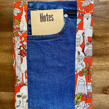 A5 Upcycled Denim Notebook - Orange