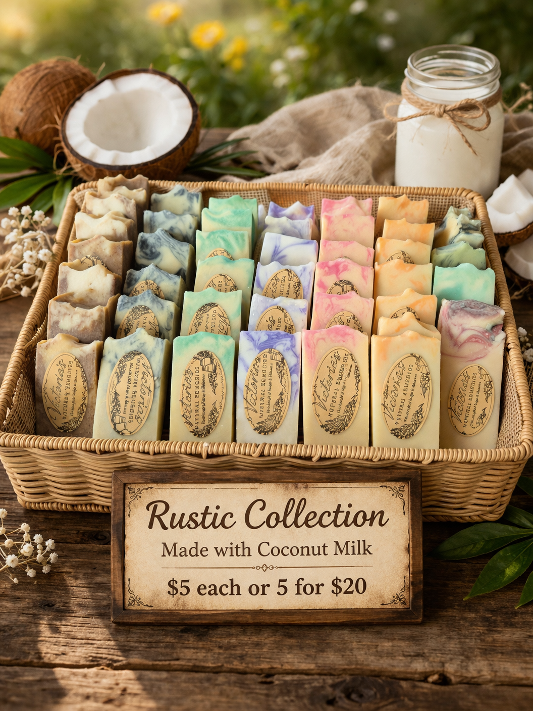 Rustic Handmade Soap Bars | 5 for $20 Bundle | Natural Soap | Bulk Value | Everyday Use