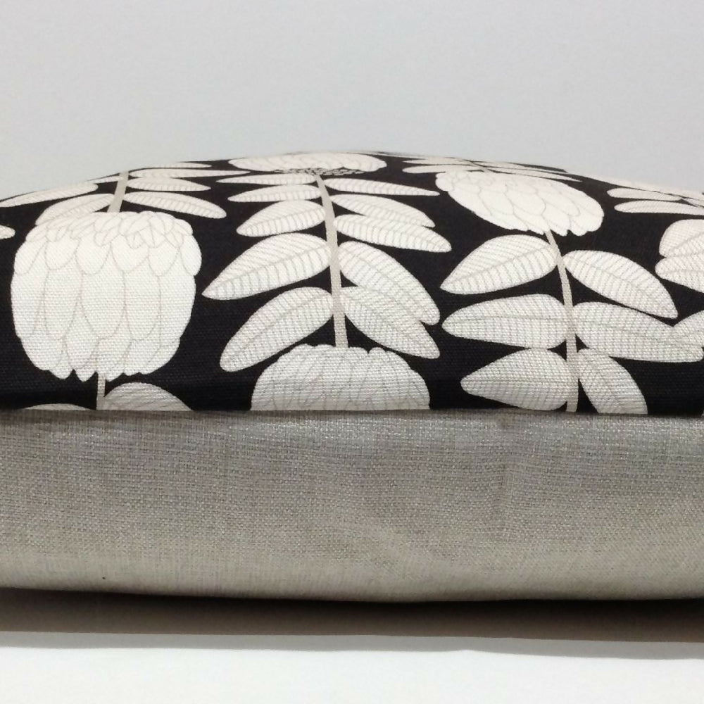 Beige native floral cushion cover-45x45cm