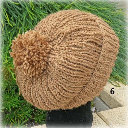 Fisherman's rib hand knit beanies. Adult. Slouchy. Free shipping.
