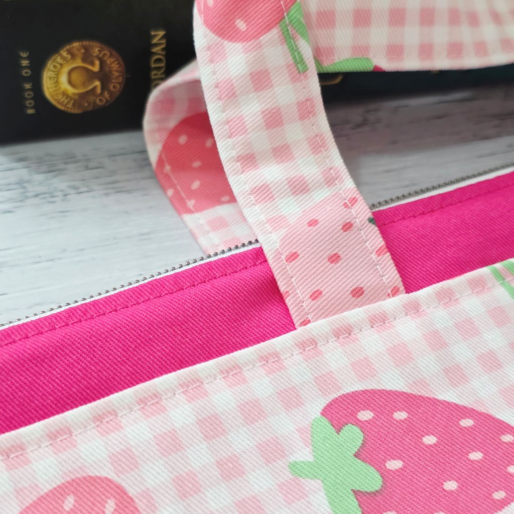Strawberry Book Bag / Library Bag