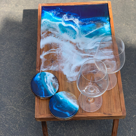 Ocean waves | Charcuterie board | picnic table board | Xmas gift | serving board | cheese board