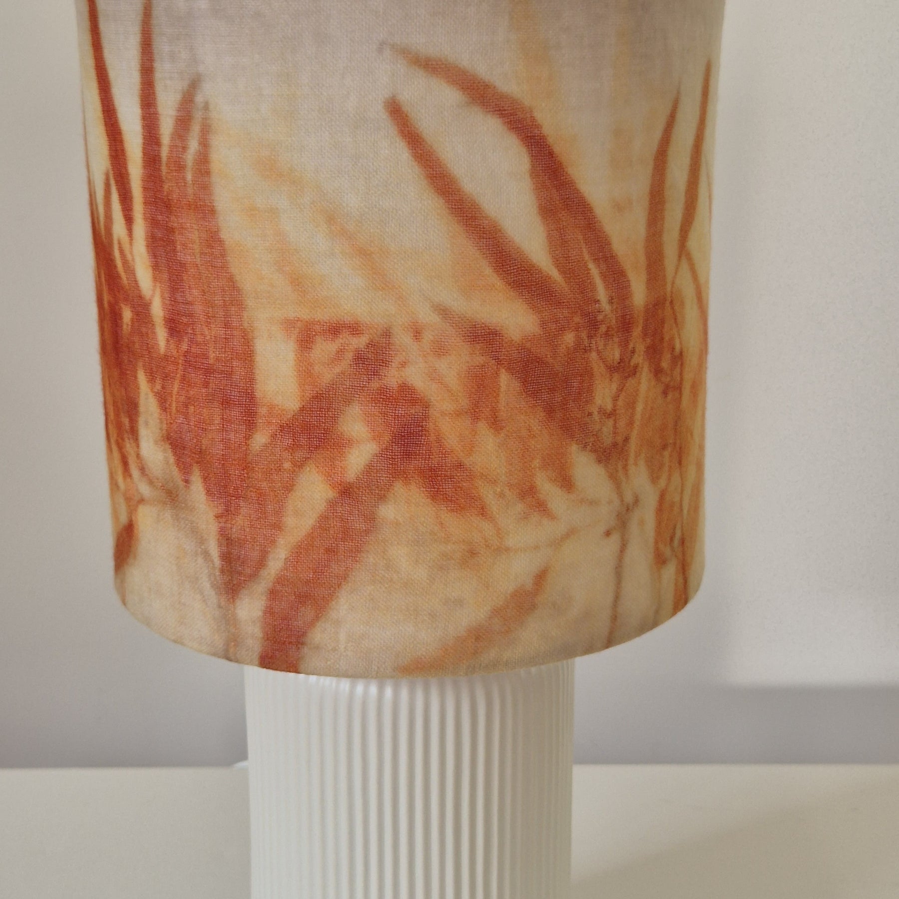 Unique lampshade hand printed wool fabric