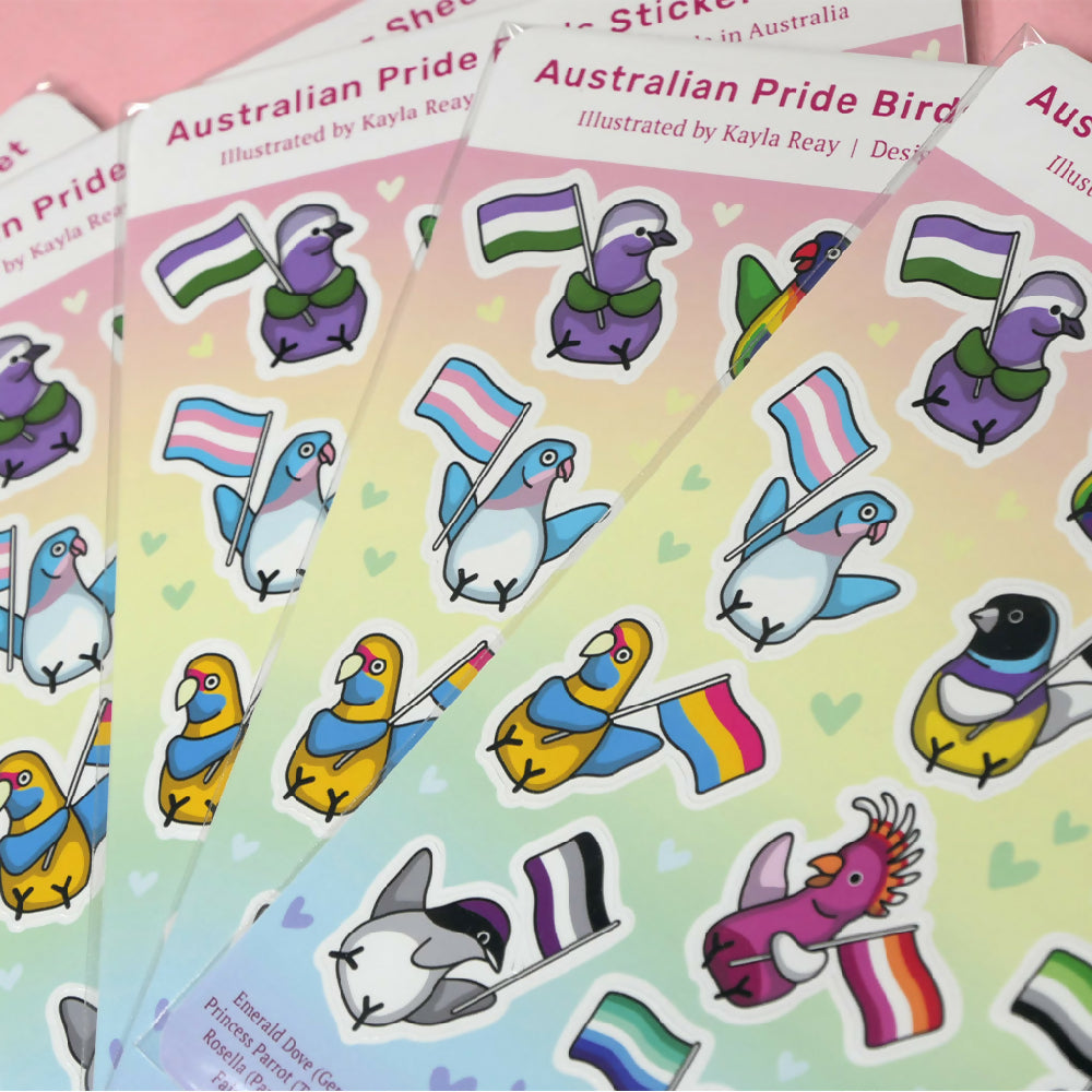 Australian Pride Birds Sticker Sheet