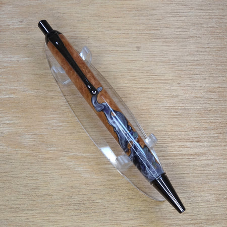 Wood-Resin Black/Grey/White Swirl Pen