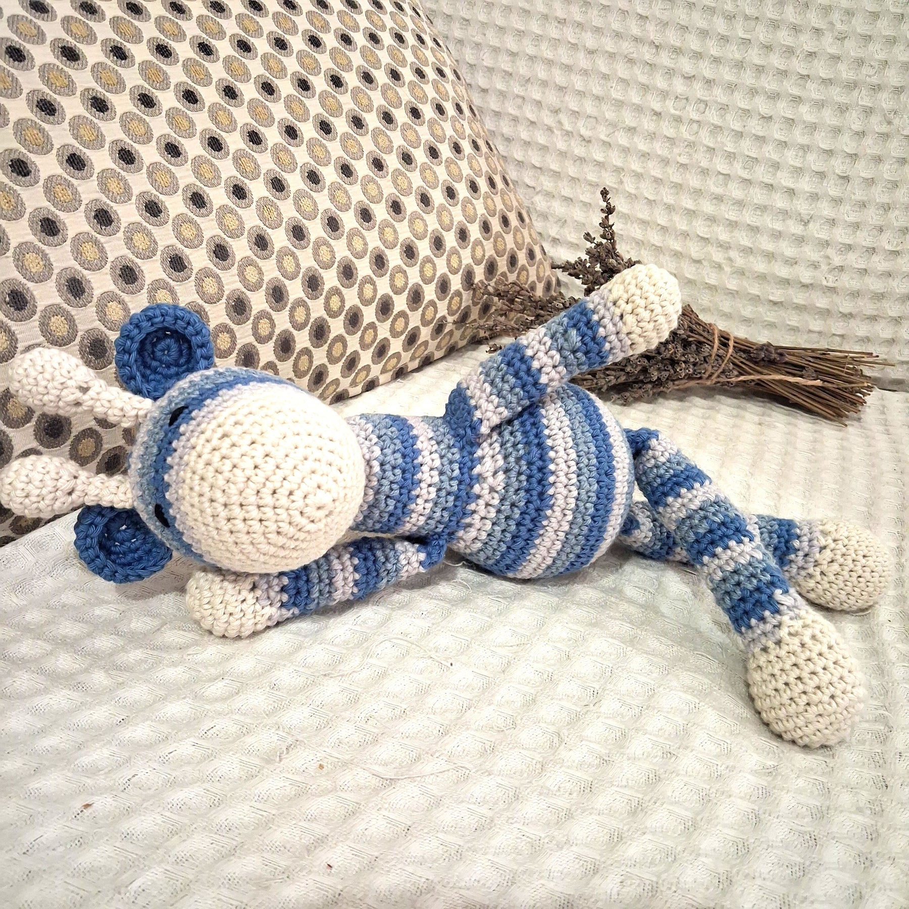 Handmade Crochet Striped Giraffe - 100% Cotton