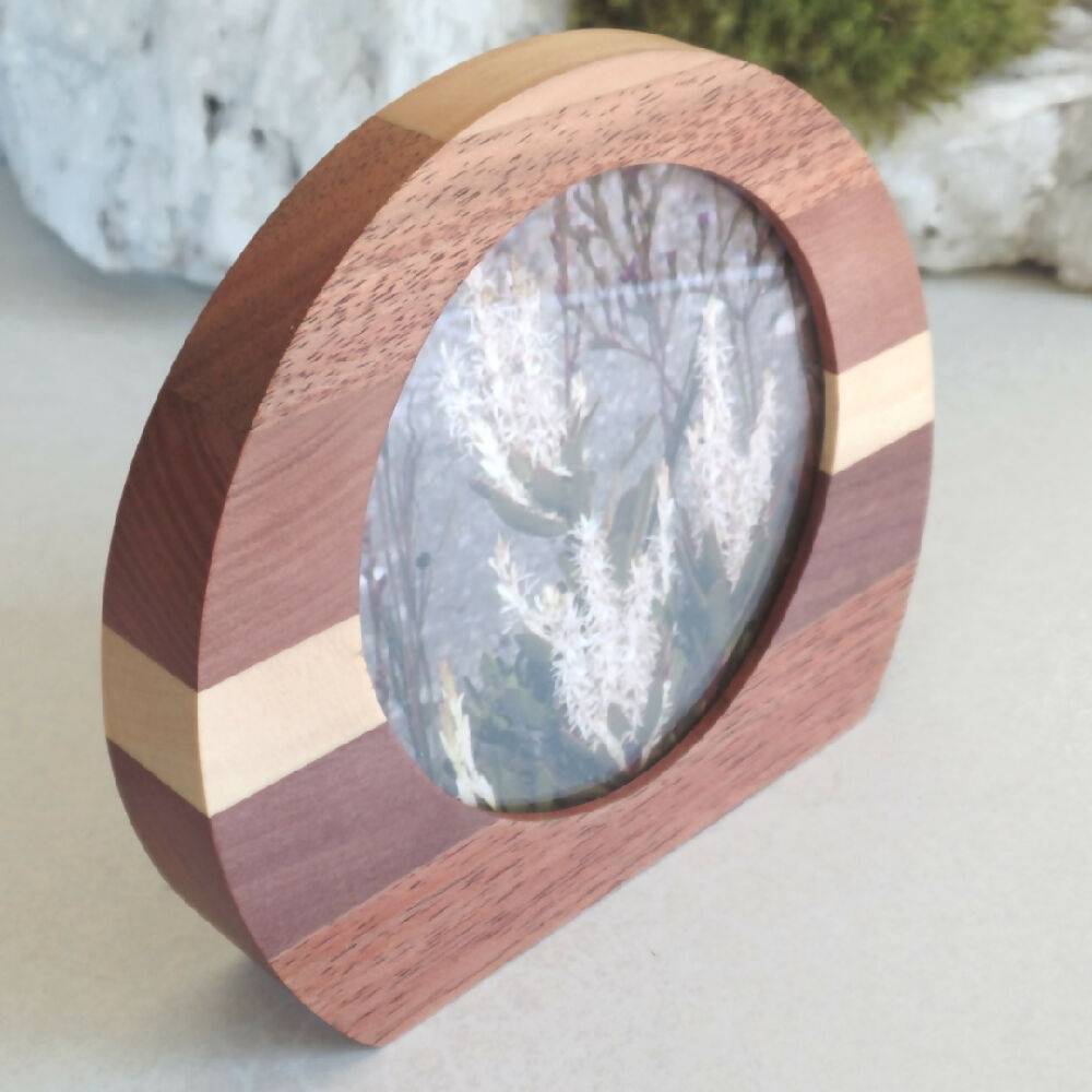 Larger Rounded Photo Frame- Blackwood, Huon Pine & Myrtle