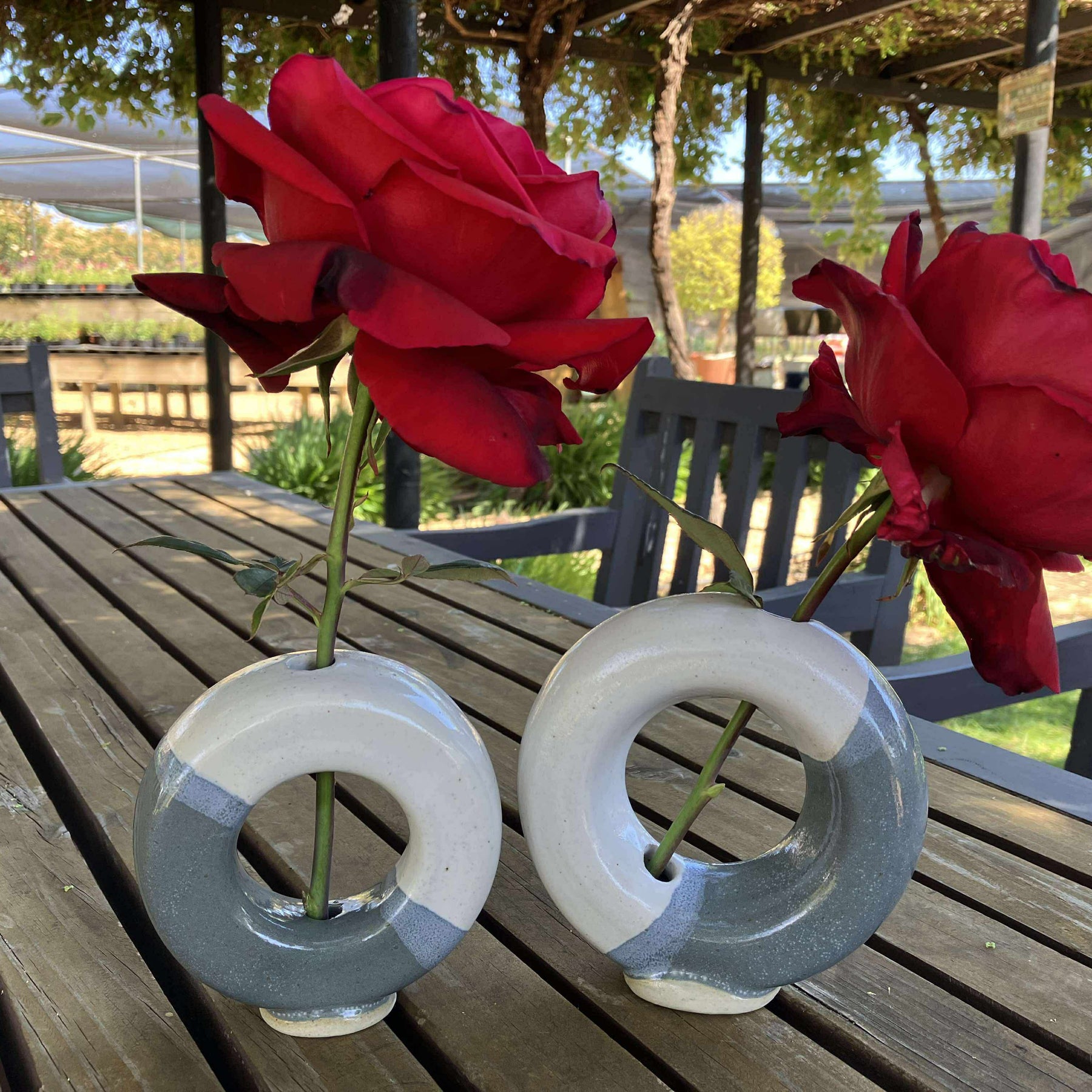 Unique Round Vases|Handmade Pottery|Donut Vase