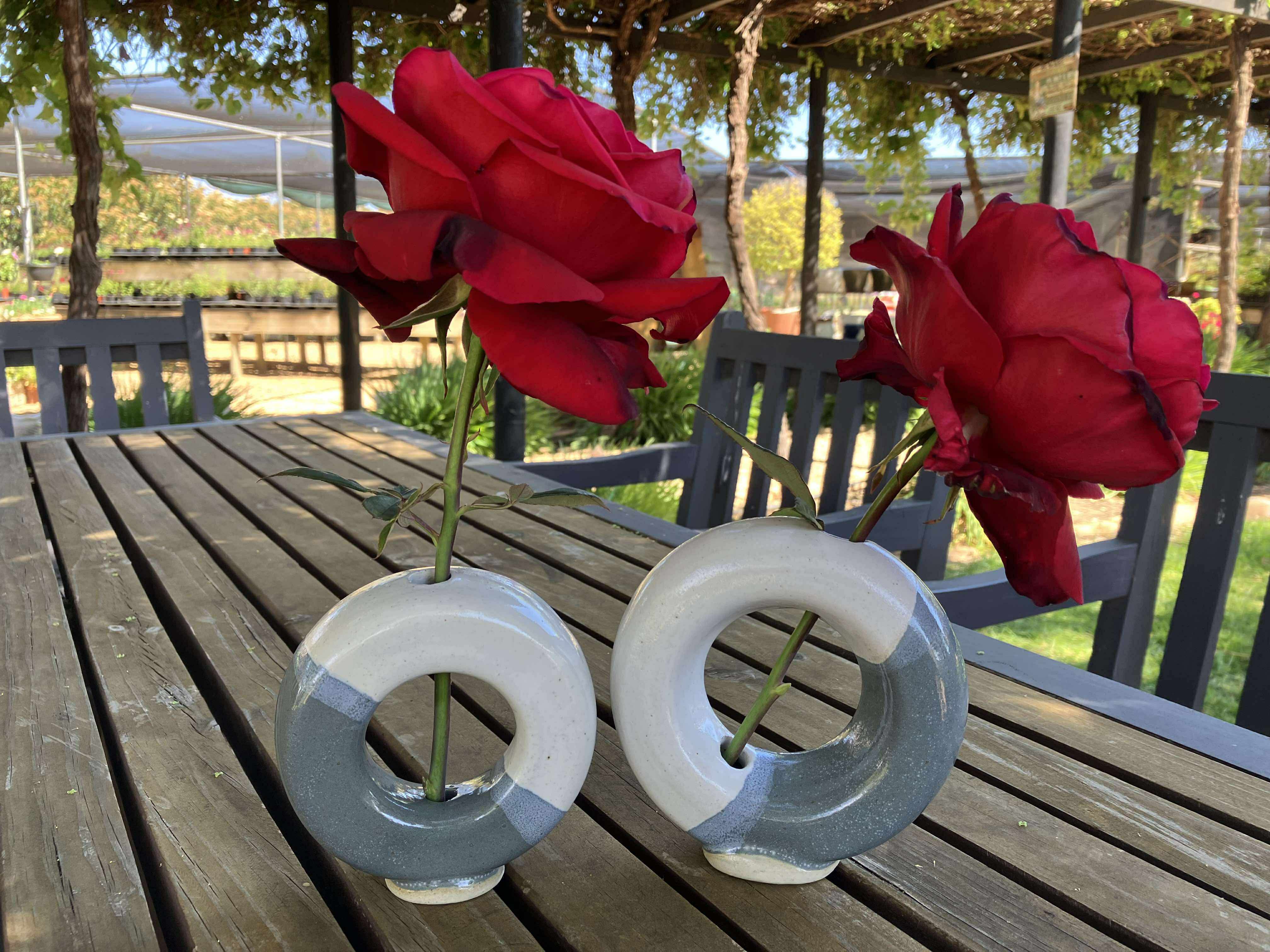 Unique Round Vases|Handmade Pottery|Donut Vase