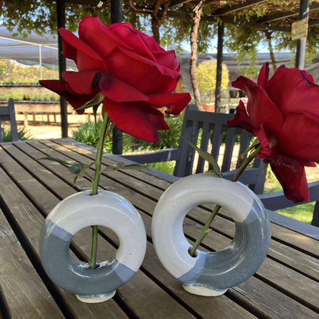 Unique Round Vases|Handmade Pottery|Donut Vase