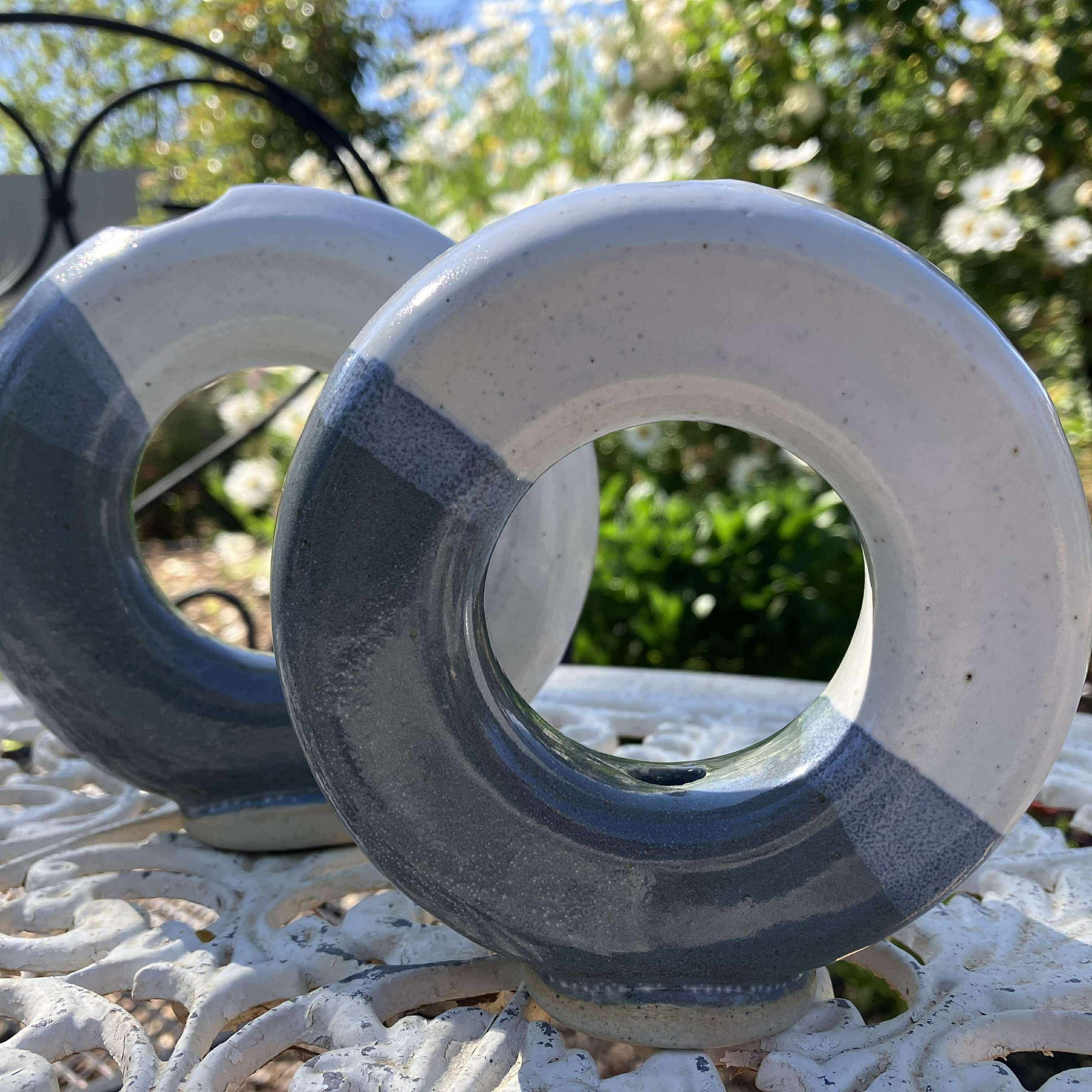 Unique Round Vases|Handmade Pottery|Donut Vase