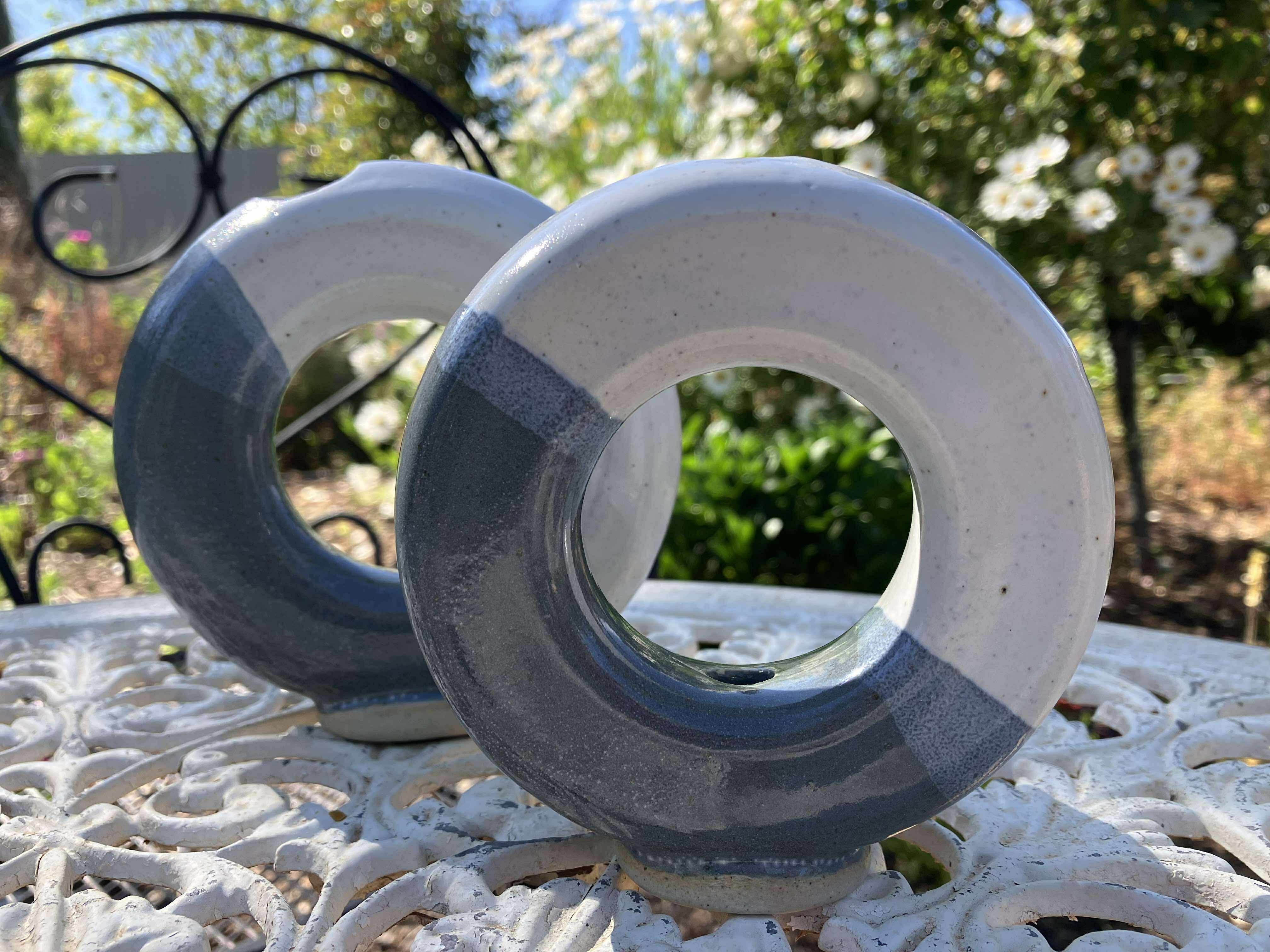 Unique Round Vases|Handmade Pottery|Donut Vase