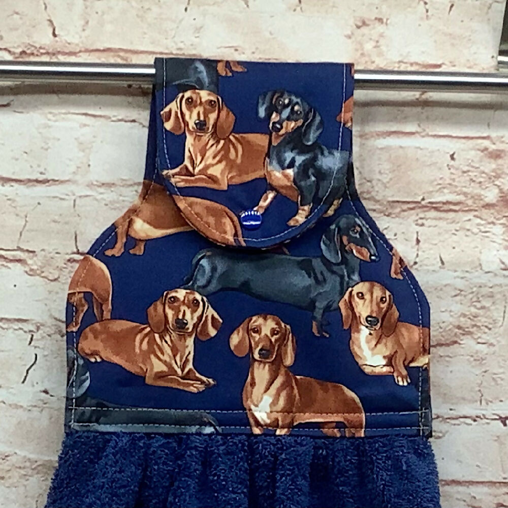 Dogs hanging hand towel - Dachshund, Collie, King Cavalier, French Bulldog - 4 Designs