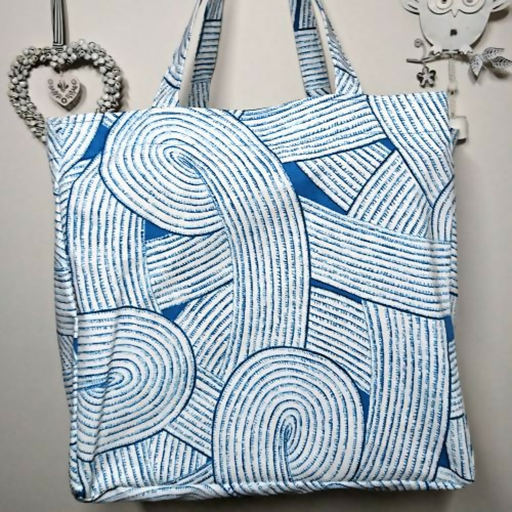 Tote-Blue swirl en res