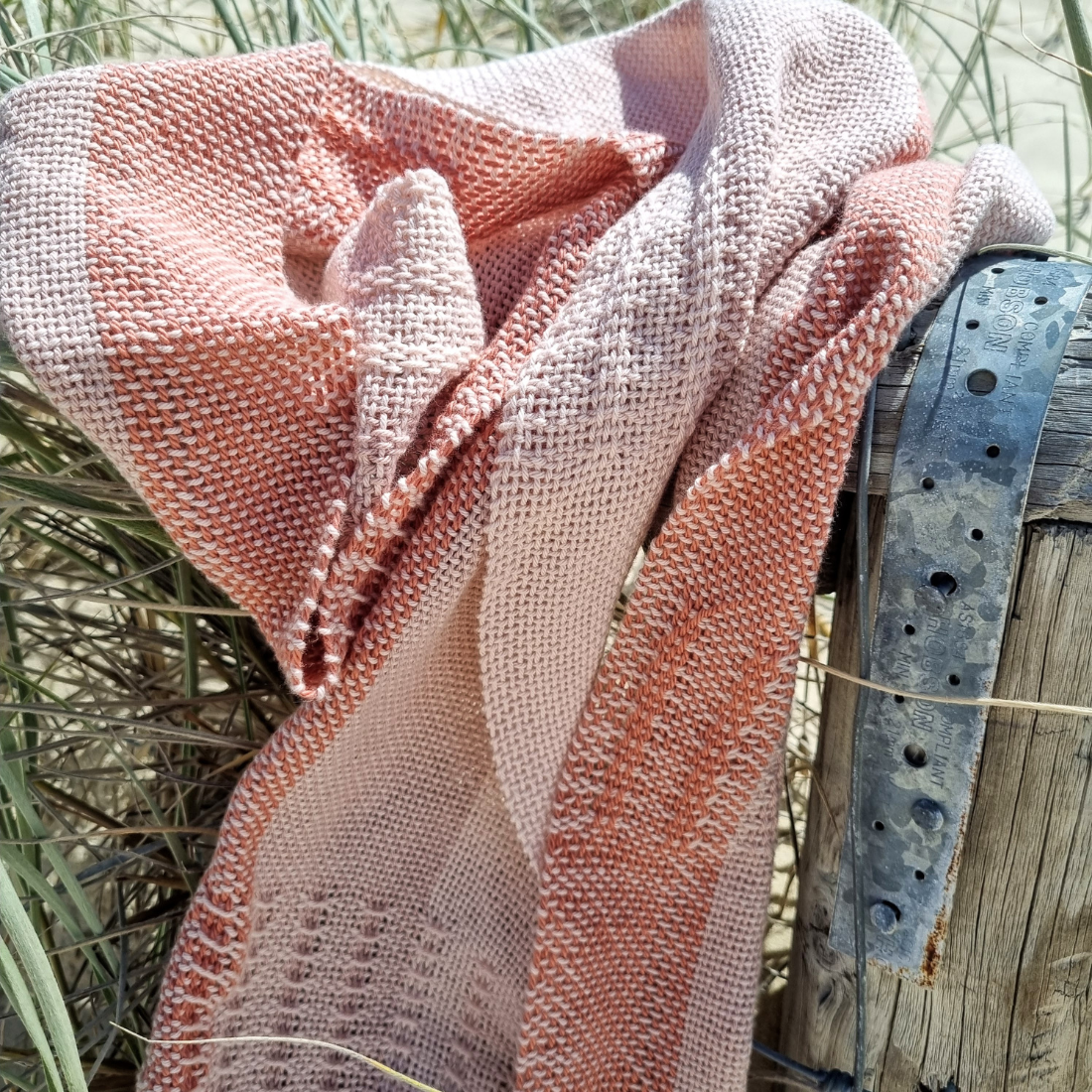 'Beyond the plain weave' collection 3 pinks cotton scarf