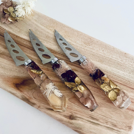Mocha Golden Brown Botanical Cheese Knife