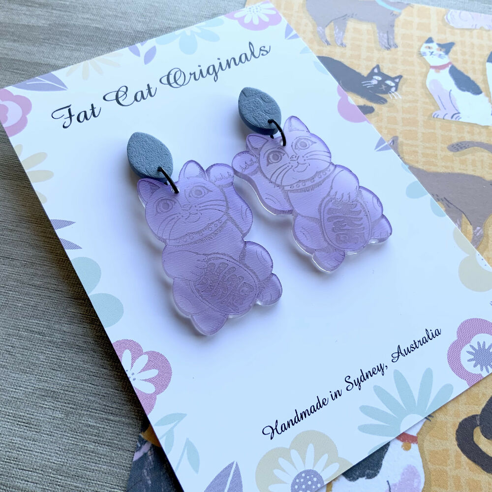 Earrings: Maneki-Neko Earrings