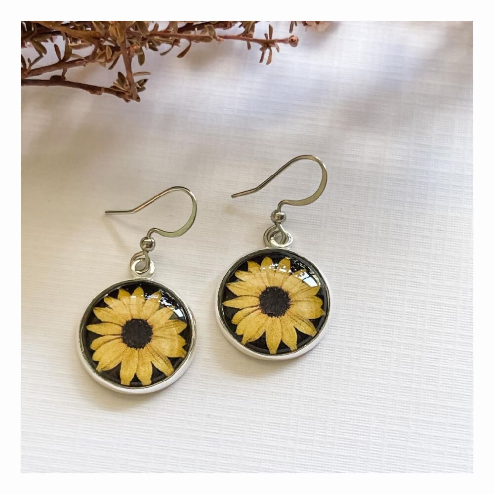 Sunflower Earrings • Yellow Flower Earrings