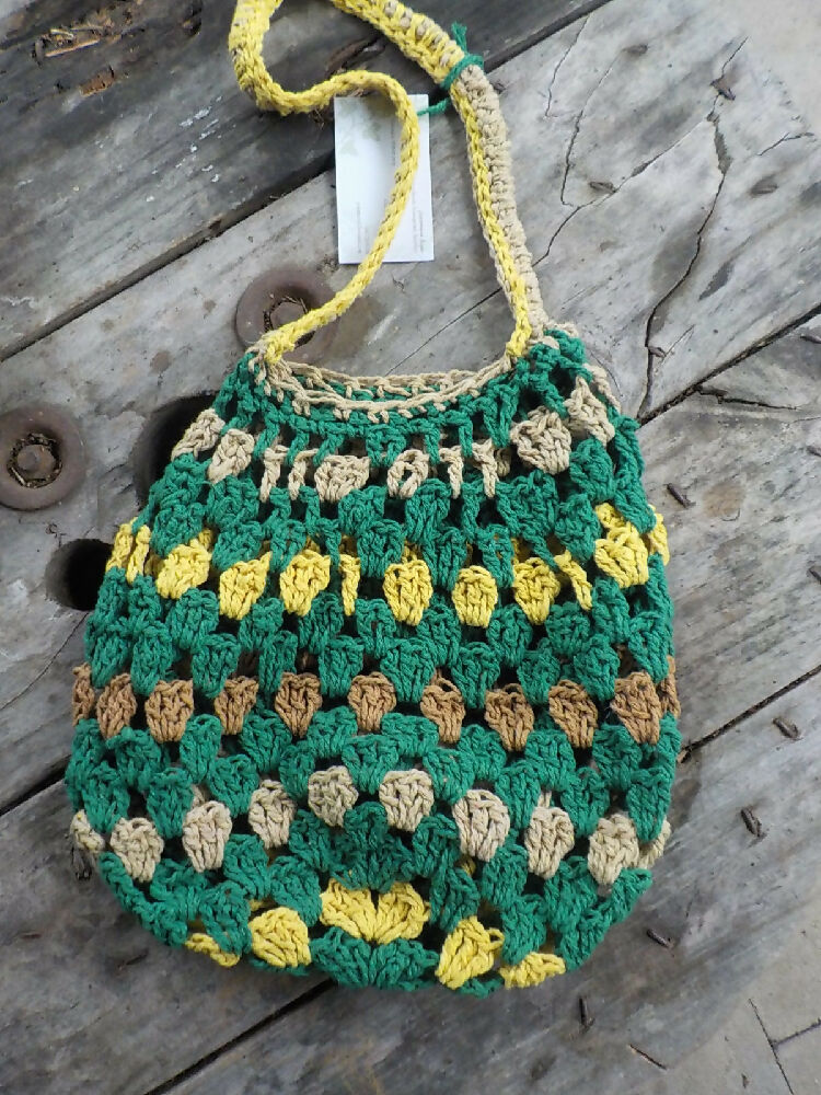 crocheted shopping bag made from cotton