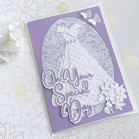 Wedding Dress card, On your special day. Card for bride.