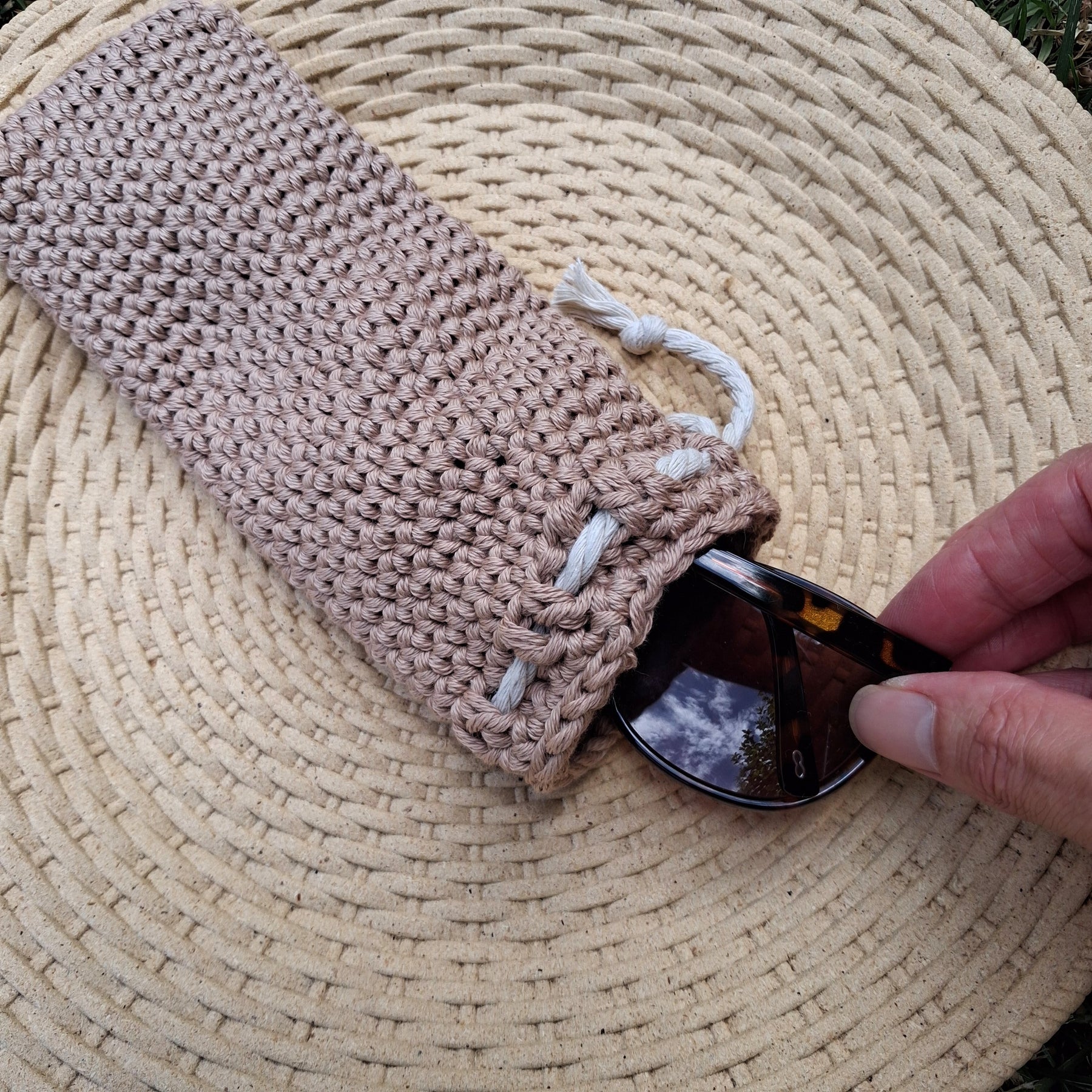 Handmade Crochet Glasses Case - 100% Cotton