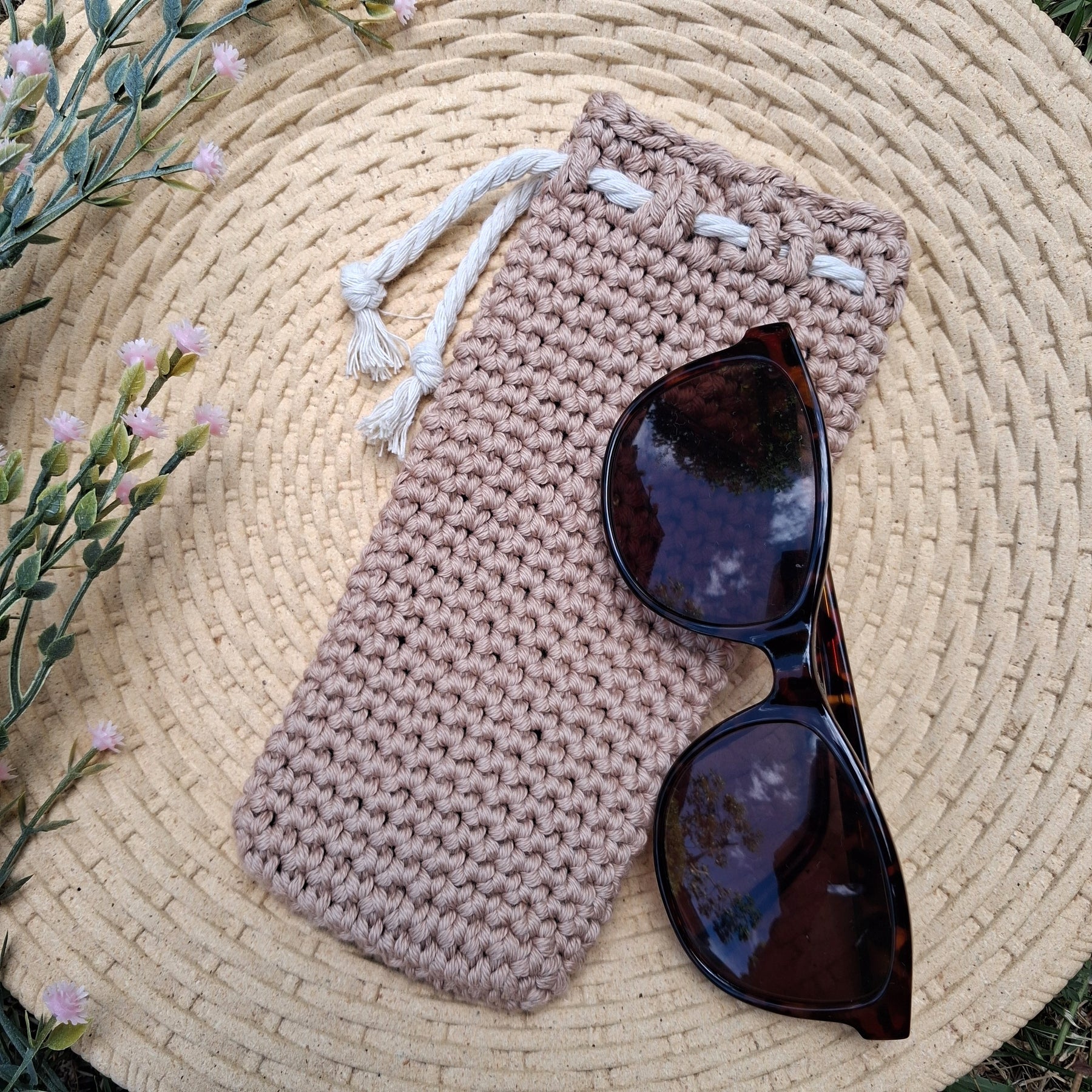 Handmade Crochet Glasses Case - 100% Cotton