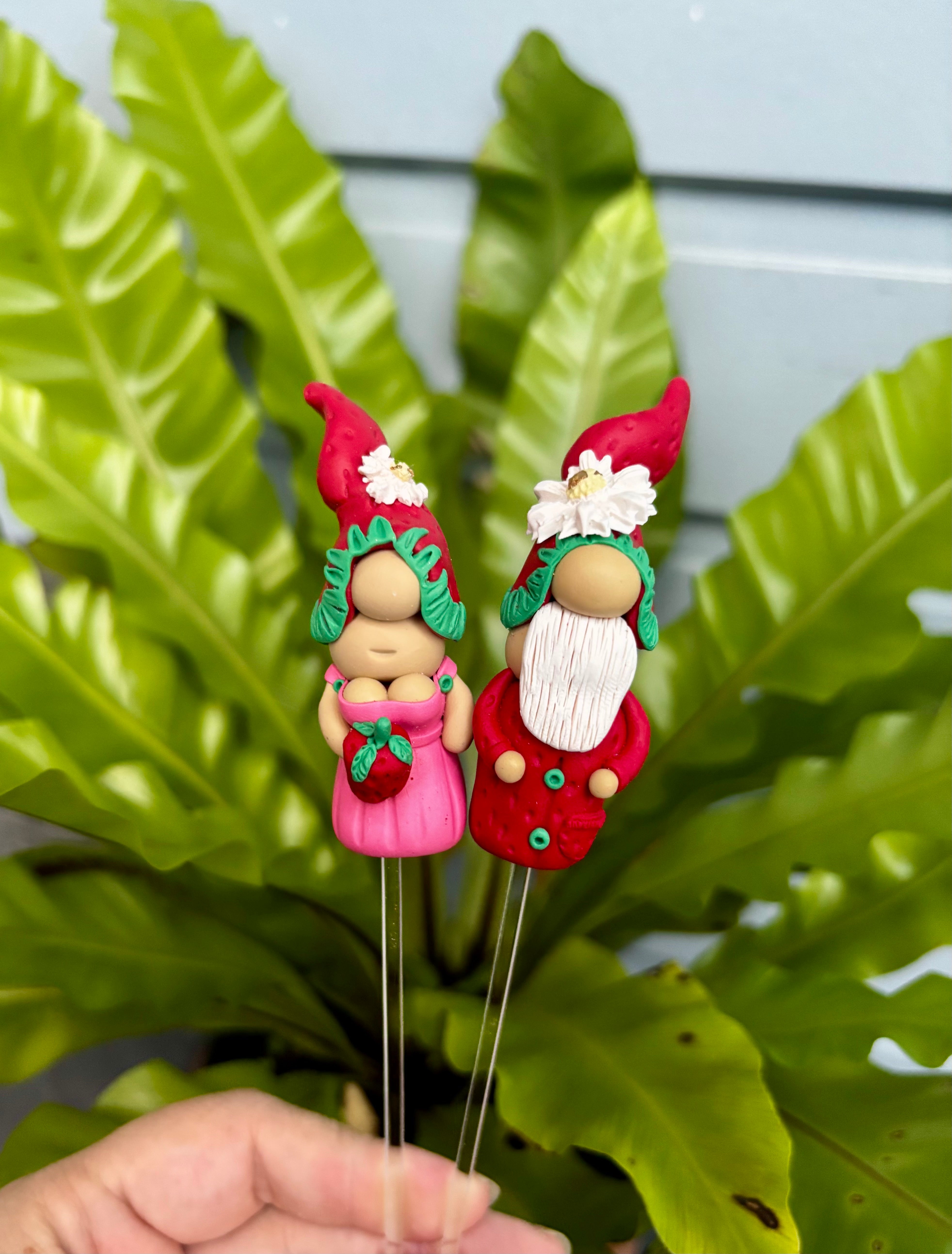 Tiny Gnome pair - Strawberry Fields