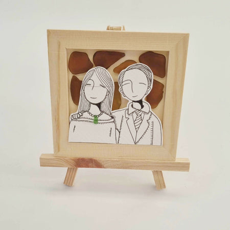 Sea Glass Series : Beautiful Couple Original Art with Sea Glass