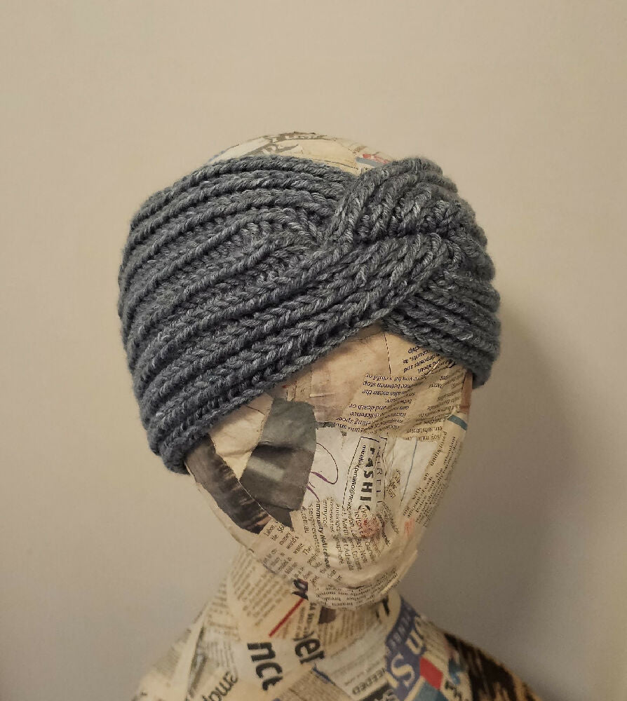 Handknit earwarmer, soft acrylic