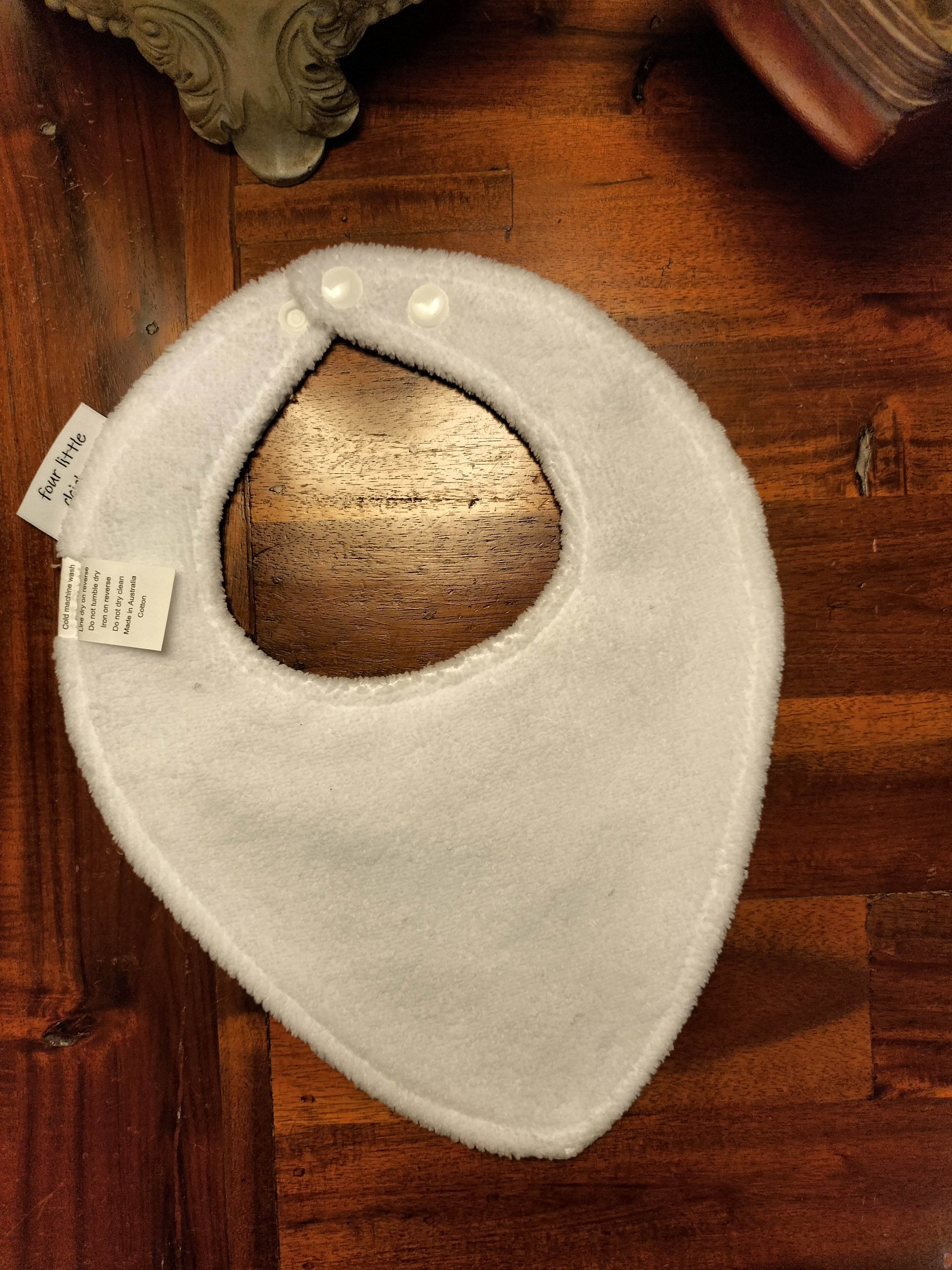 BALLERINA BIB WHITE TOWELLING
