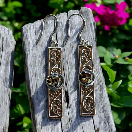 Steampunk watch parts filigree dangle earrings