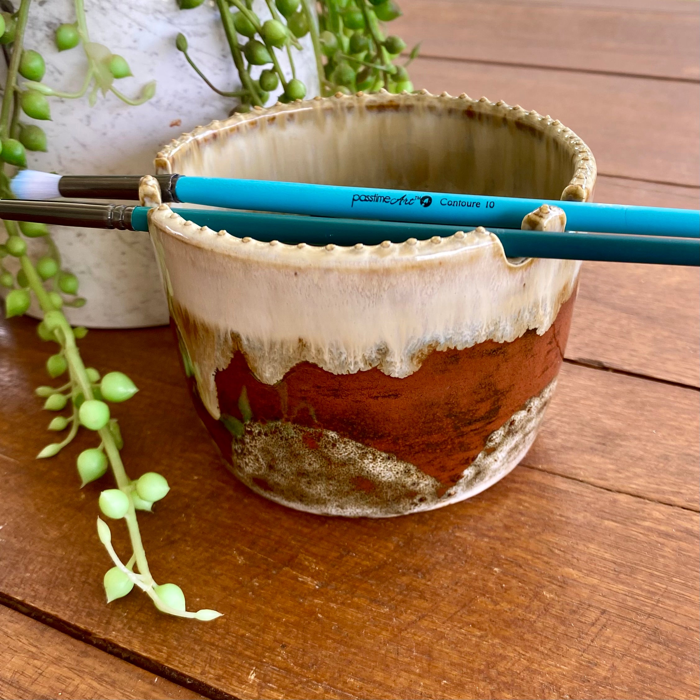 Brush Rinsing Pot|Ceramic|Handmade Pottery|SOLD RESTOCKING SOON