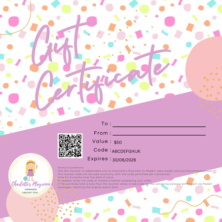 Charlotte’s Playroom | eGift Certificate