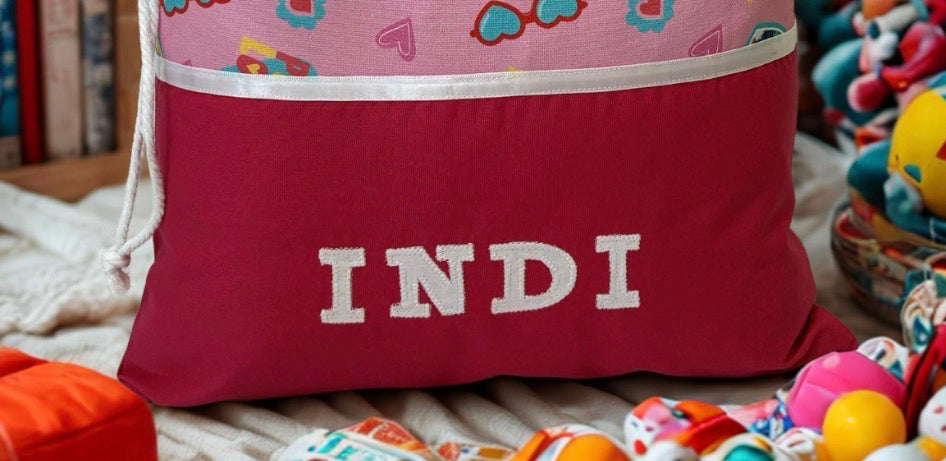 Children's Library Bag , Handmade, Personalised